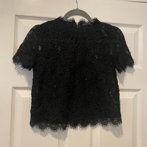 Zara Tops - Zara Black Lace Crop Top